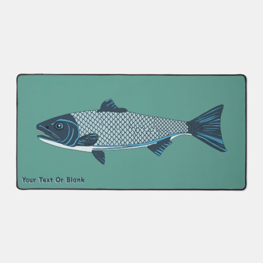 Blaue Folkloretrout/Lachs Schreibtischunterlage (Vorderseite)