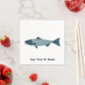 Blaue Folkloretrout/Lachs Serviette (Beispiel)
