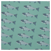 Blaue Folkloretrout/Lachs Stoff (Muster)