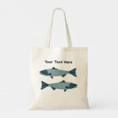Blaue Folkloretrout/Lachs Tragetasche (Rückseite)