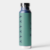 Blaue Folkloretrout/Lachs Trinkflasche (Links)