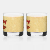 Blaue Folkloretrout/Lachs Whiskyglas (Links)