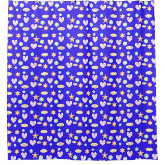 Blaue Formen Duschvorhang