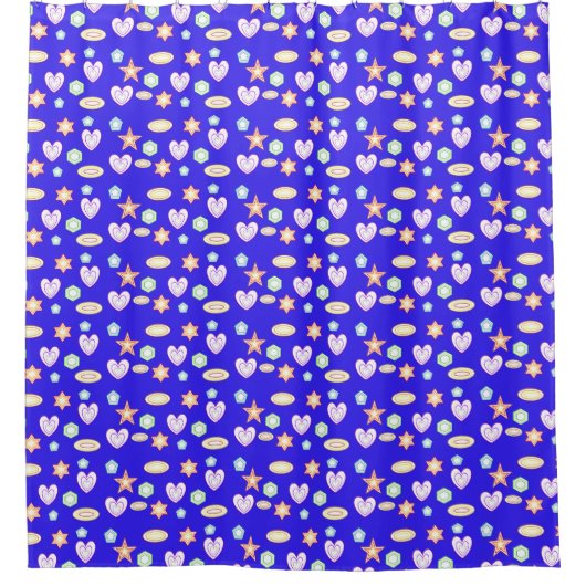 Blaue Formen  Duschvorhang (Vorderseite)