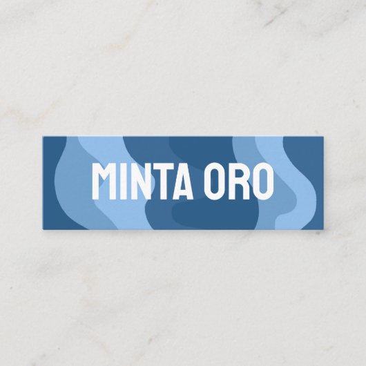 Blaue Formen Handgefertigte Wavy Strips und sozial Mini Visitenkarte (Vorderseite)