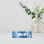 Blaue Formen Handgefertigte Wavy Strips und sozial Mini Visitenkarte (Stehend Vorderseite)