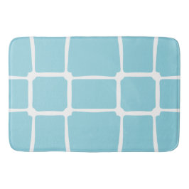 Blaue Formen Quadrate fett asymmetrisch Badematte
