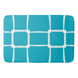 Blaue Formen Quadrate fett asymmetrisch Badematte