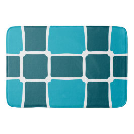 Blaue Formen Quadrate fett asymmetrisch Badematte