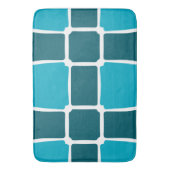 Blaue Formen Quadrate fett asymmetrisch Badematte (Vorderseite Vertikal)