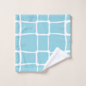 Blaue Formen Quadrate fett asymmetrisch Badhandtuch Set (Waschlappen)