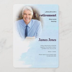 Blaue Foto-Ruhestands-Party Einladungen
