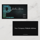 Blaue Fotografie-typografische Visitenkarte (Vorne/Hinten)