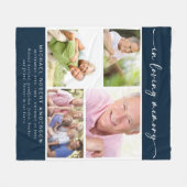 Blaue Fotos lieben Gedächtniswahre Fleecedecke (Vorderseite (Horizontal))