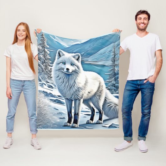 Blaue Foxenscene-Design Fleecedecke (Beispiel)