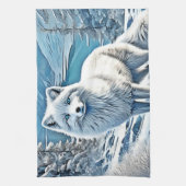 Blaue Foxenscene-Design Geschirrtuch (Vertikal)