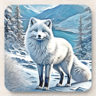 Blaue Foxenscene-Design Getränkeuntersetzer