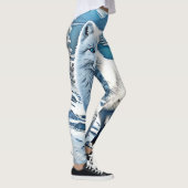 Blaue Foxenscene-Design Leggings (Rechts)