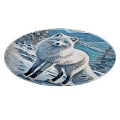 Blaue Foxenscene-Design Schneidebrett (Ecke)