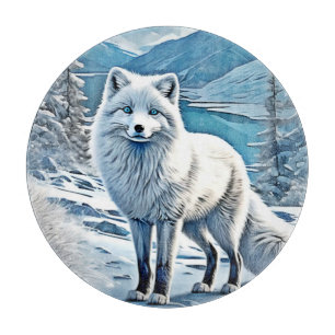 Blaue Foxenscene-Design Schneidebrett