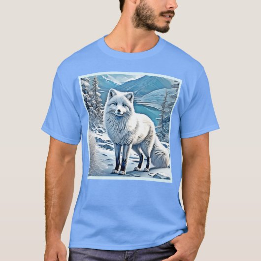 Blaue Foxenscene-Design T-Shirt (Vorderseite)