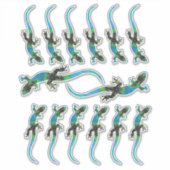Blaue Fraktal-Eidechsen in verschiedenen Größen Aufkleber (Vorderseite)