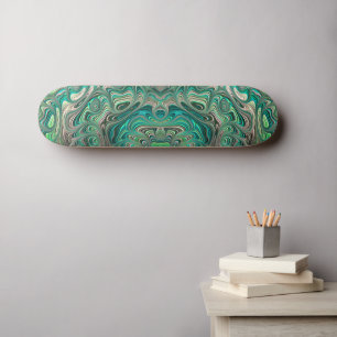 Blaue Fraktal Paua Abalone-Schalen-Nautik-Themenku Skateboard