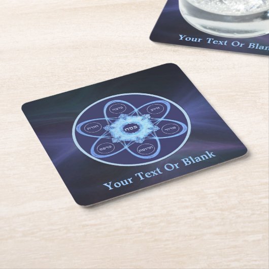 Blaue Fraktal Seder Plate Rechteckiger Pappuntersetzer (angewinkelt)