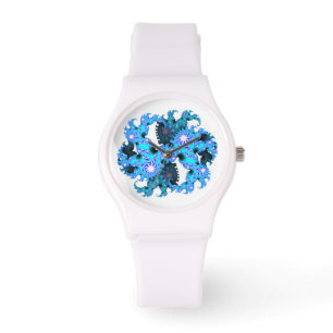 Blaue Fraktale Armbanduhr