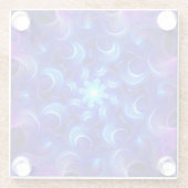 Blaue Fraktale des Halbmonds Glasuntersetzer (Rückseite)