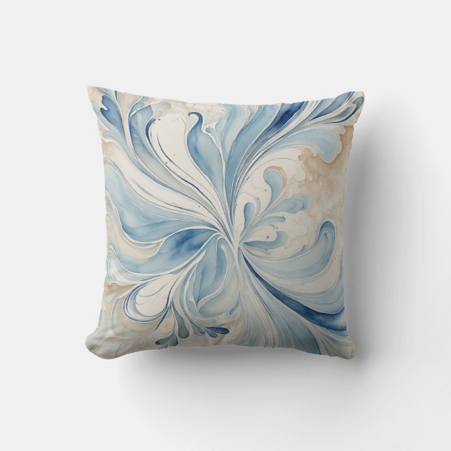 Blaue Fraktale Kissen (Vorderseite)
