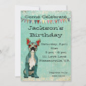 Blaue französische einladung (Vorderseite)