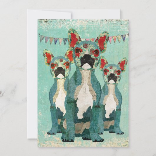 Blaue französische einladung (Rückseite)