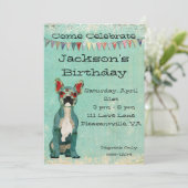 Blaue französische einladung (Stehend Vorderseite)