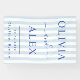 Blaue französische personalisierte Hochzeit Banner
