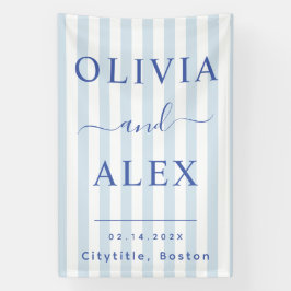 Blaue französische personalisierte Hochzeit Banner