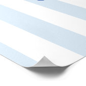 Blaue französische personalisierte Hochzeit Poster (Ecke)