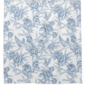 Blaue französische Toile Duschvorhang (Vorderseite)