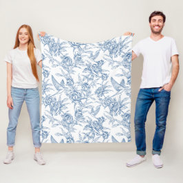 Blaue französische Toile Fleecedecke