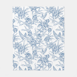 Blaue französische Toile Fleecedecke