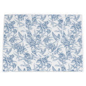 Blaue französische Toile Große Geschenktüte (Vorderseite)