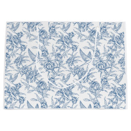 Blaue französische Toile Große Geschenktüte