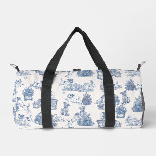 Blaue französische Toile Jack Russell Wochenendrei Duffle Bag