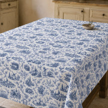Blaue französische Toile-Landschafts-Rosen-Zweig-M