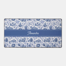 Blaue französische Toile-Landschafts-Rosen-Zweig-N