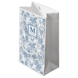 Blaue französische Toile-Monogramm Kleine Geschenktüte