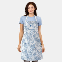 Blaue französische Toile Monogramm Name