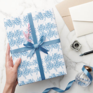 Blaue französische Toile-Muster Geschenkpapier