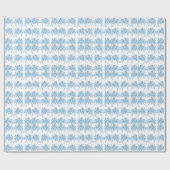 Blaue französische Toile-Muster Geschenkpapier (Flach)