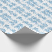 Blaue französische Toile-Muster Geschenkpapier (Ecke)